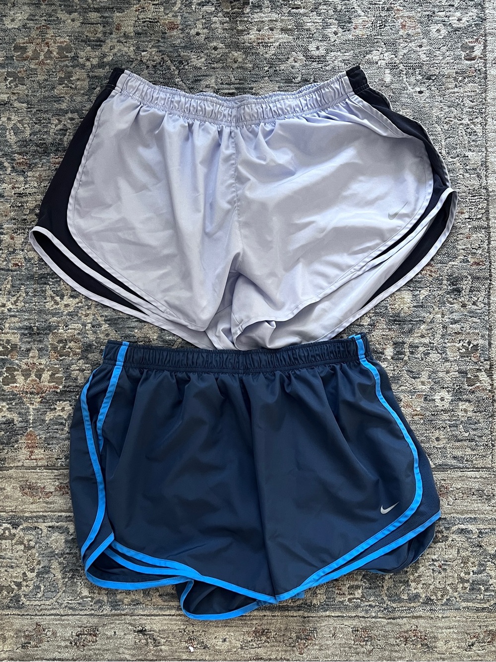 2 pair Nike Women’s Tempo Running Shorts Lavender and Blue Size 1X/XL Dri-FIT